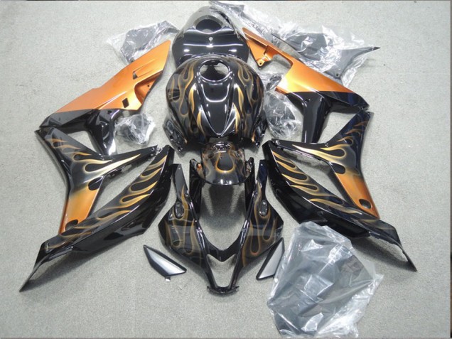 Black Gold Flame 04-05 CBR1000RR Motorcycle Fairings