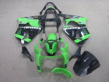 Black Green Monster 00-02 ZX6R Motorcycle Fairings