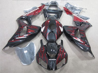 Black Red Flame 06-07 CBR1000RR Motorcycle Fairings