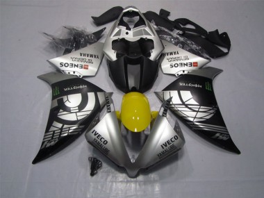 Black Silver Iveco Yamalube Monster 12-14 YZF R1 Motorcycle Fairings