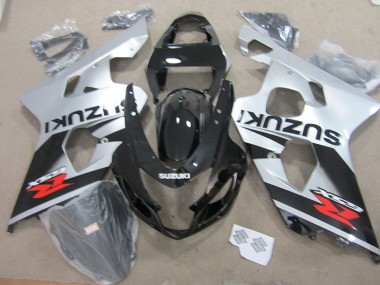 Black White 04-05 GSXR 750 Motorcycle Fairings