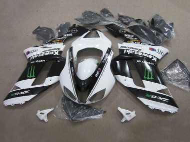 Black White Monster 07-08 ZX6R Motorcycle Fairings