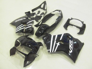 Black White Stripe 98-01 VFR800 Motorcycle Fairings