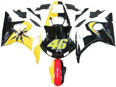 Black Yellow No. 46 03-05 YZF R6 Motorcycle Fairings