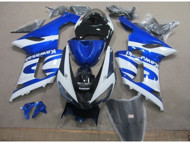 Blue White 05-06 ZX6R Motorcycle Fairings