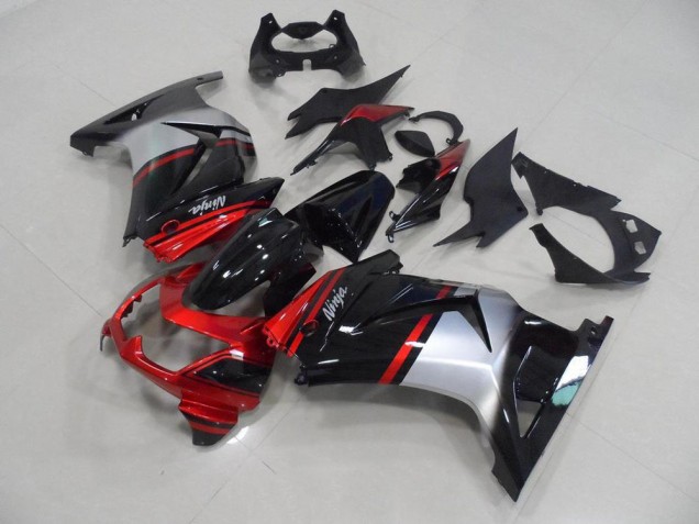 Candy Red Black Silver 08-12 ZX250R Motorcycle Fairings