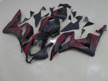 Matte Black Red Skull with Stripe 07-08 CBR600RR Motorcycle Fairings