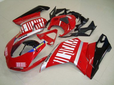 Red White 07-14 Ducati 848 1098 1198 Full Motorcycle Fairing Kits