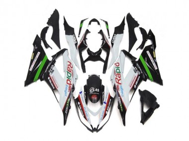 White Black 13-18 ZX6R Motorcycle Fairings