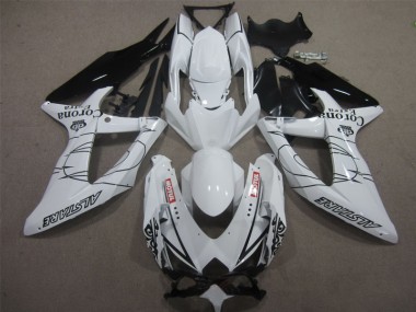 White Black Corona Extra Motul 08-10 GSXR 600 Motorcycle Fairings