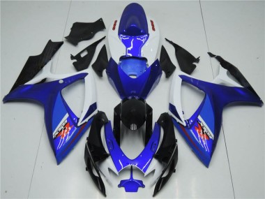 White Blue 06-07 GSXR 600/750 Motorcycle Fairings