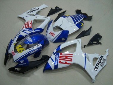 White Blue Fiat 46 06-07 GSXR 750 Motorcycle Fairings