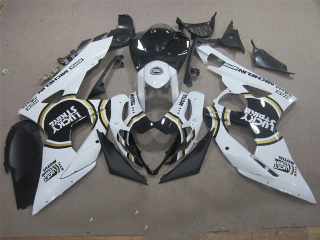 White Lucky Strike Black Motul 05-06 GSXR 1000 Motorcycle Fairings