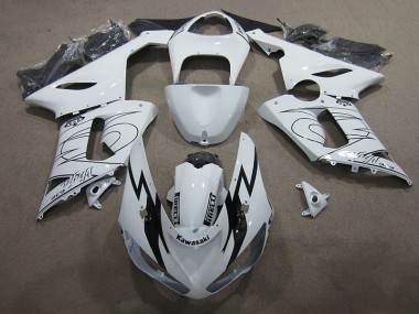 White Ninja 636 05-06 ZX6R Motorcycle Fairings