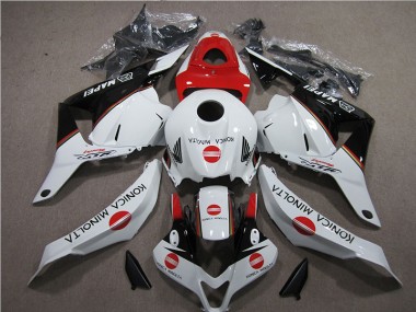 White Red Konica Minolta 09-12 CBR600RR Motorcycle Fairings