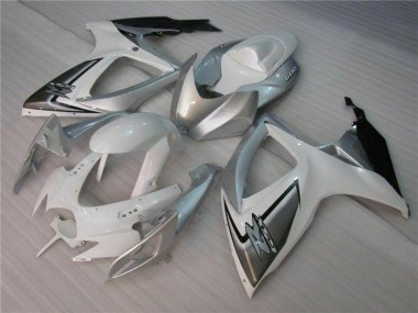 White Silver 06-07 GSXR 600/750 Full Motorcycle Fairing Kits