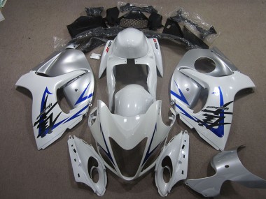 White Silver Blue 08-19 GSXR 1300 Hayabusa Motorcycle Fairings