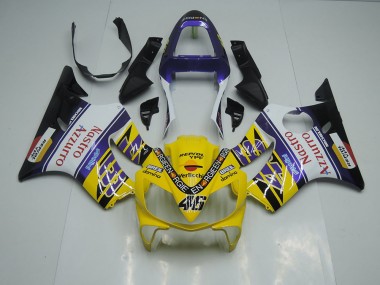 Yellow White Nastro Azzurro 01-03 CBR600 F4i Motorcycle Fairings